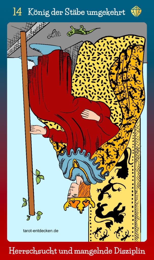 Tarotkarte König der Stäbe umgekehrt Bedeutung