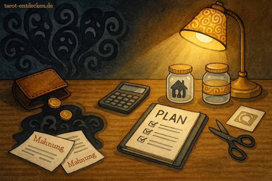 Neun der Schwerter, Bedeutung im Bereich Geld und Finanzen Neun der Schwerter, Bedeutung im Bereich Geld und Finanzen