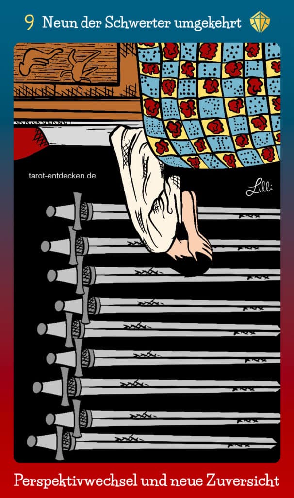 Tarotkarte Neun der Schwerter umgekehrt Bedeutung Tarotkarte Neun der Schwerter umgekehrt Bedeutung