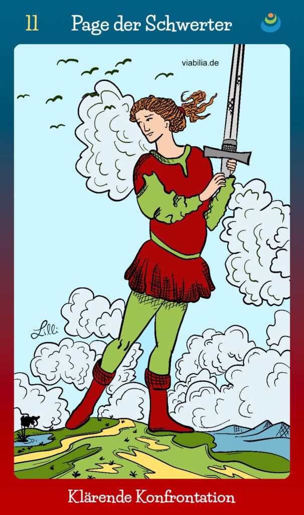 Bedeutung Tarotkarte Page der Schwerter im Tarot Bedeutung Tarotkarte Page der Schwerter im Tarot