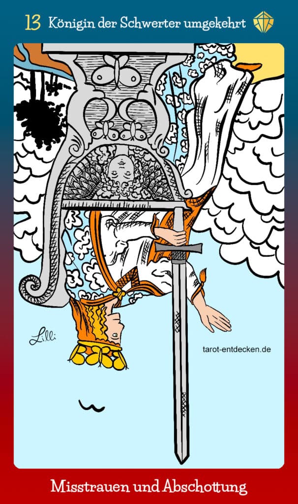 Tarotkarte Königin der Schwerter umgekehrt Bedeutung Tarotkarte Königin der Schwerter umgekehrt Bedeutung
