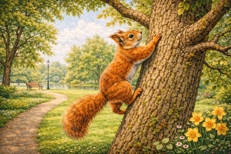 Krafttier Eichhörnchen als Tageskarte Krafttier Eichhörnchen als Tageskarte