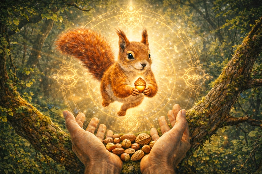 Krafttier Eichhörnchen gezogen Krafttier Eichhörnchen gezogen