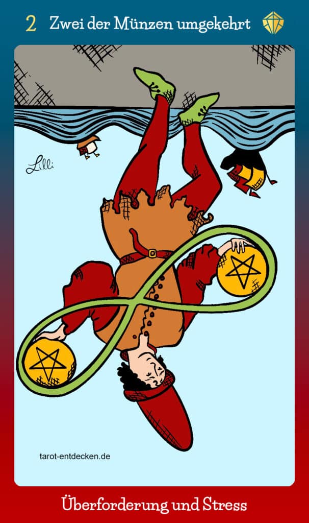 Bedeutung Tarotkarte Zwei der Münzen umgekehrt Bedeutung Tarotkarte Zwei der Münzen umgekehrt
