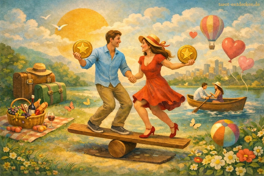 Zwei der Münzen: Bedeutung in Liebe und Partnerschaft Zwei der Münzen: Bedeutung in Liebe und Partnerschaft