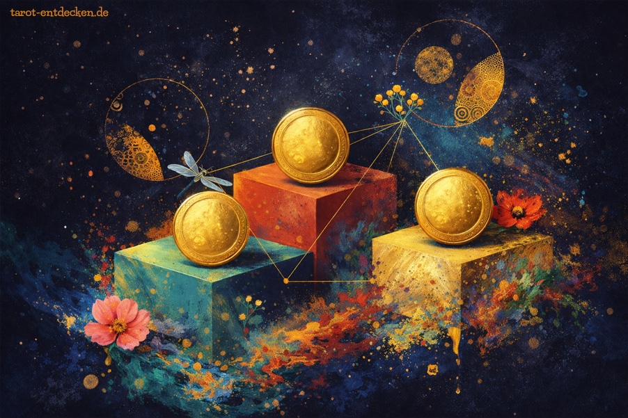 Drei der MĂĽnzen Bedeutung im Ja Nein-Tarot Drei der MĂĽnzen Bedeutung im Ja Nein-Tarot