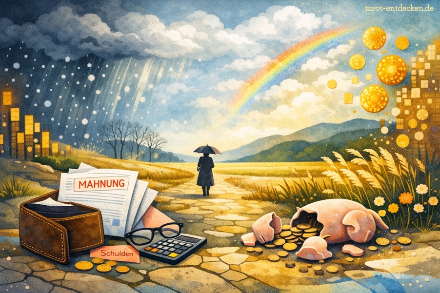 Fünf der Münzen, Bedeutung im Bereich Geld und Finanzen Fünf der Münzen, Bedeutung im Bereich Geld und Finanzen