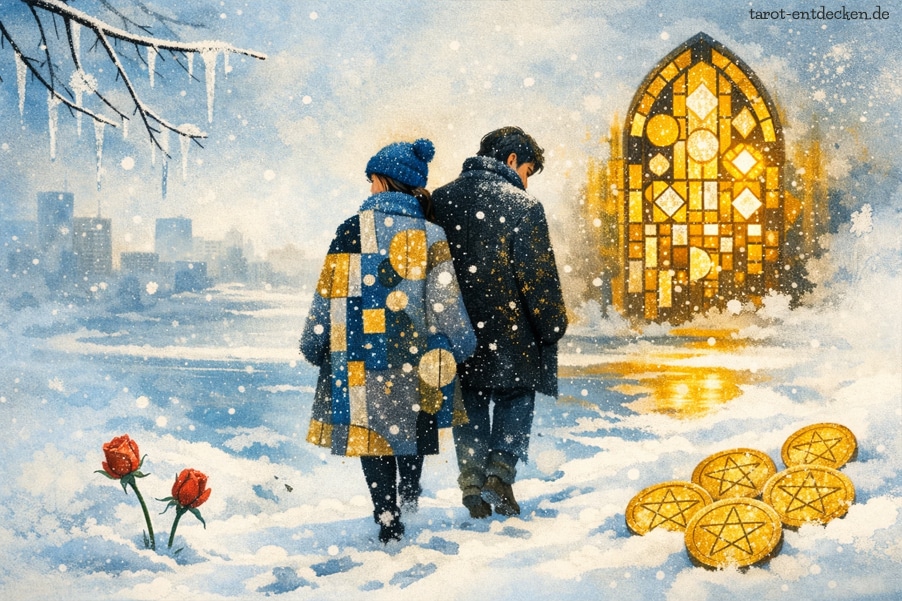 Fünf der Münzen: Bedeutung in Liebe und Partnerschaft Fünf der Münzen: Bedeutung in Liebe und Partnerschaft