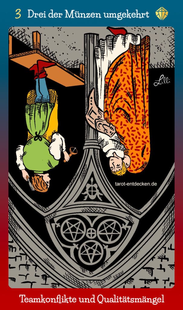Bedeutung Tarotkarte Drei der MĂĽnzen umgekehrt Bedeutung Tarotkarte Drei der MĂĽnzen umgekehrt