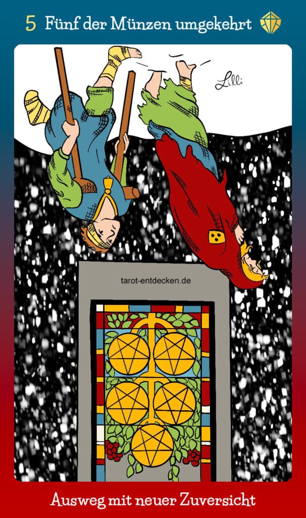 Bedeutung Tarotkarte Fünf der Münzen umgekehrt Bedeutung Tarotkarte Fünf der Münzen umgekehrt