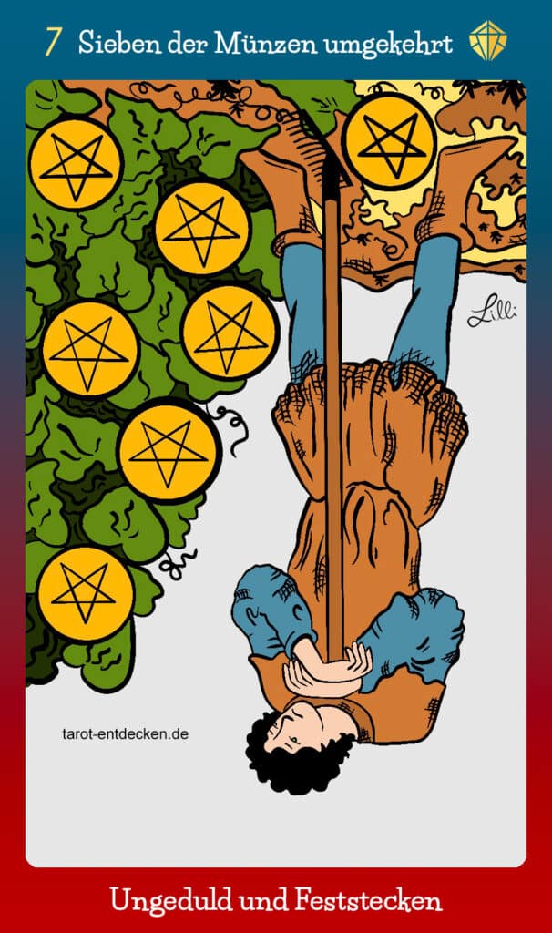 Bedeutung Tarotkarte Sieben der MĂĽnzen umgekehrt Bedeutung Tarotkarte Sieben der MĂĽnzen umgekehrt