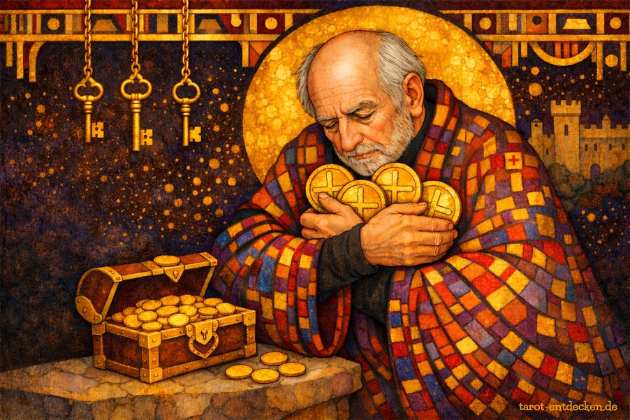 Vier der MĂĽnzen: Bedeutung der Tarotkarte Vier der MĂĽnzen: Bedeutung der Tarotkarte