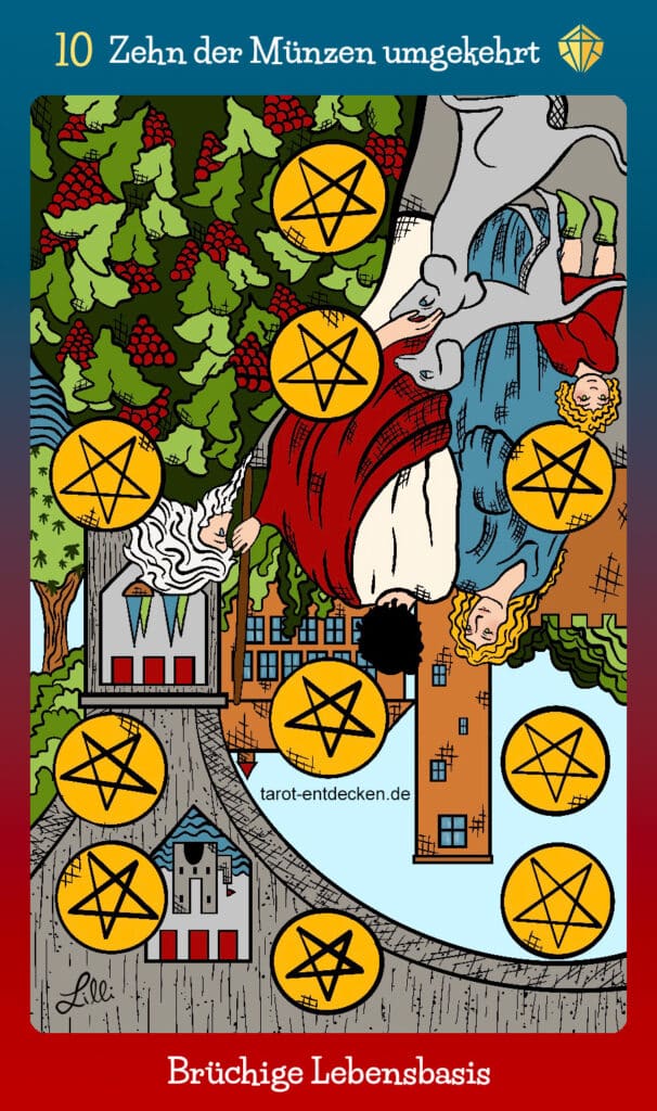 Bedeutung Tarotkarte Zehn der Münzen umgekehrt Bedeutung Tarotkarte Zehn der Münzen umgekehrt