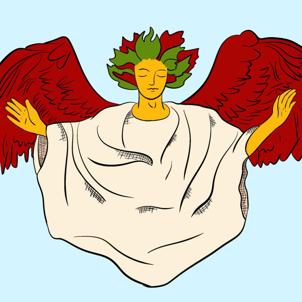 Tarotkarte "Die Liebenden": der Erzengel Raphael