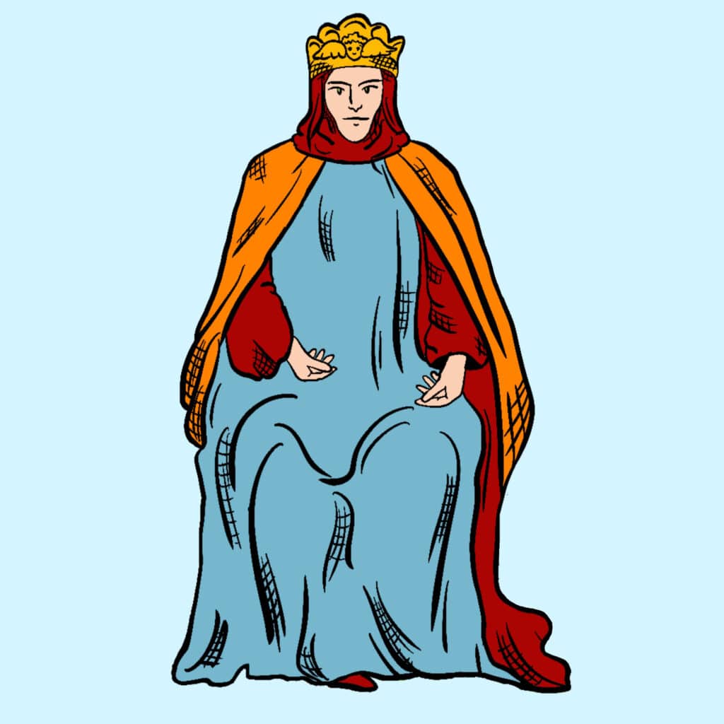 Tarotkarte "Der König der Schwerter": Figur Tarotkarte "Der König der Schwerter": Figur