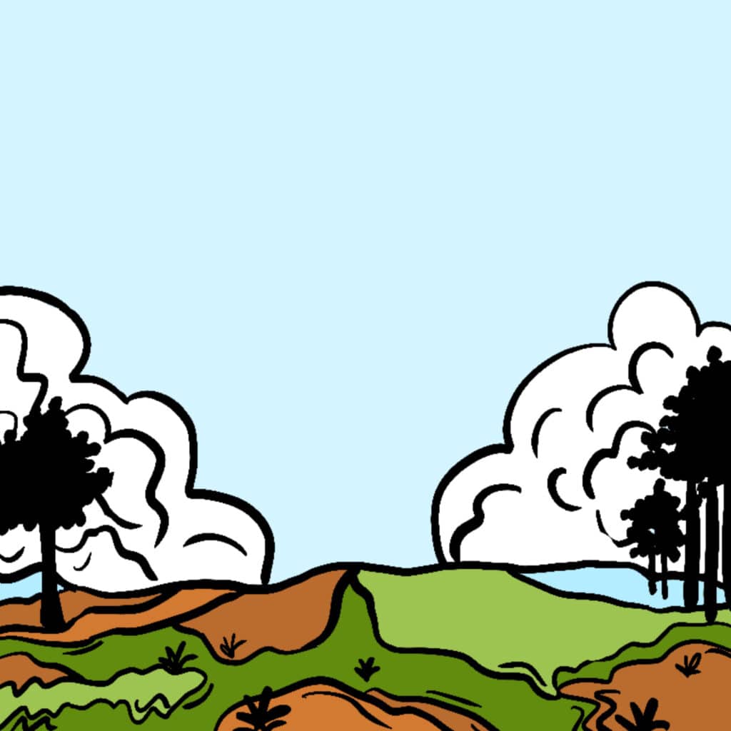 Tarotkarte "Der König der Schwerter": Landschaft Tarotkarte "Der König der Schwerter": Landschaft