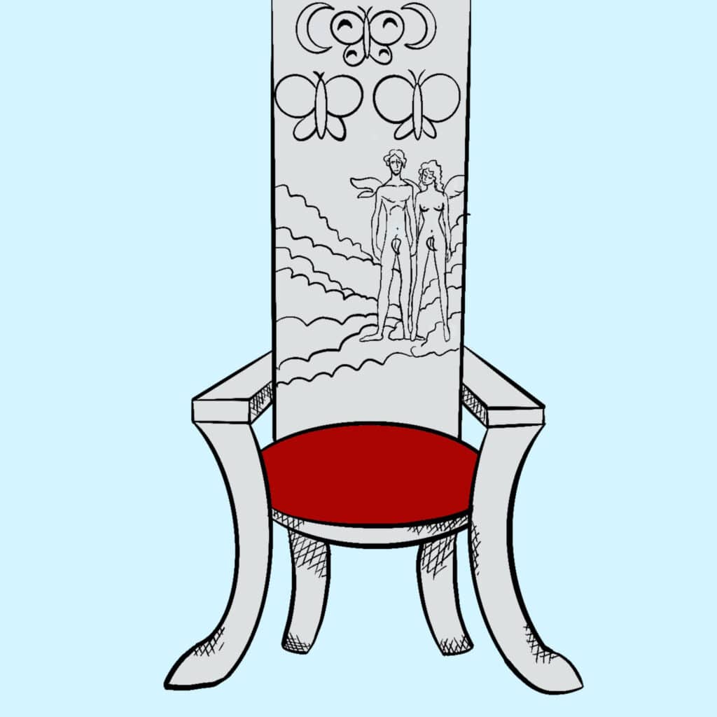 Tarotkarte "Der König der Schwerter": Thron Tarotkarte "Der König der Schwerter": Thron