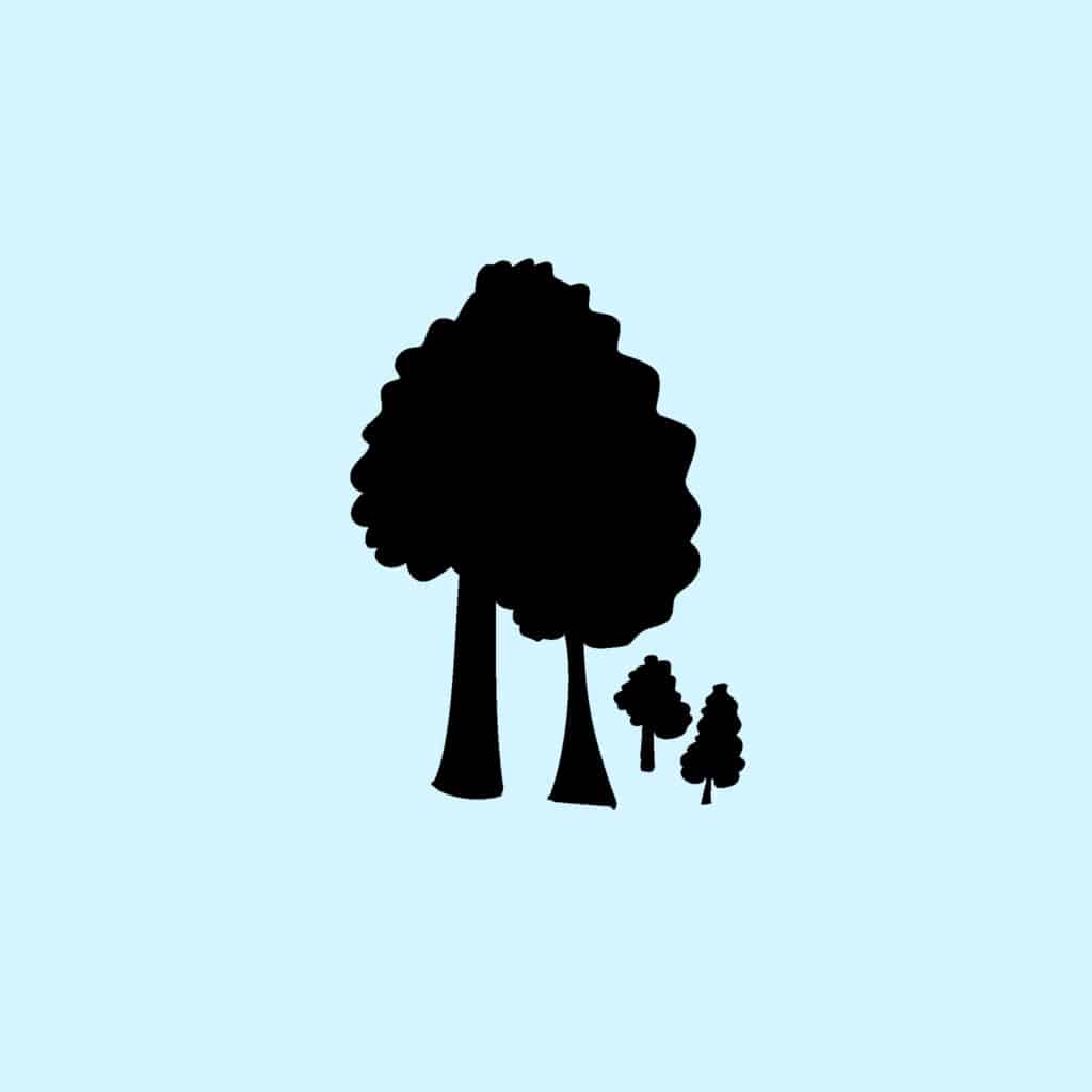 Tarotkarte "Die Königin der Schwerter": Bäume Tarotkarte "Die Königin der Schwerter": Bäume