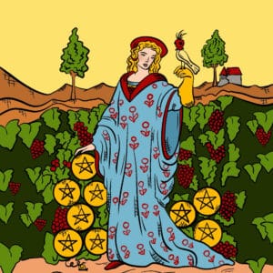 Neun der Münzen im Tarot