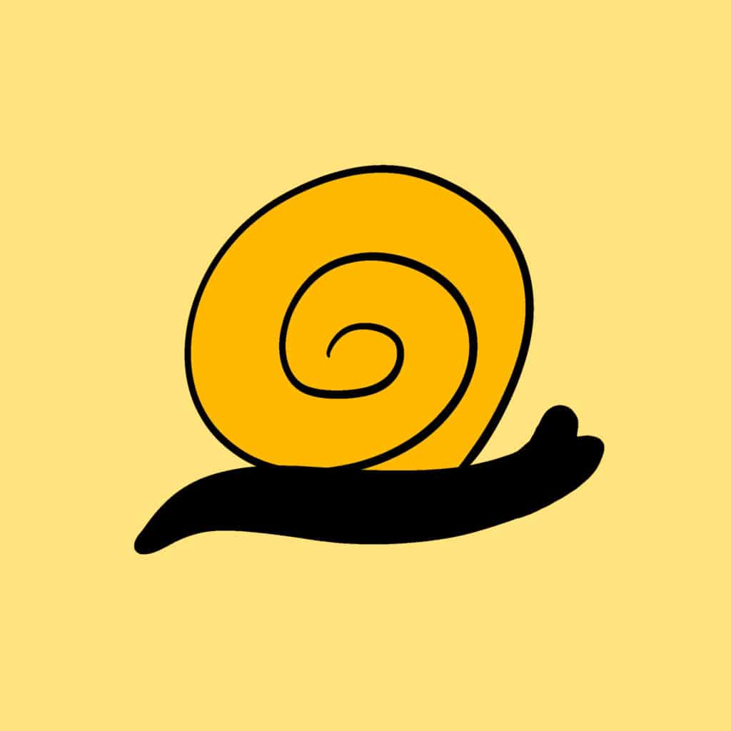 Tarotkarte "Neun der Münzen": kleine Schnecke Tarotkarte "Neun der Münzen": kleine Schnecke