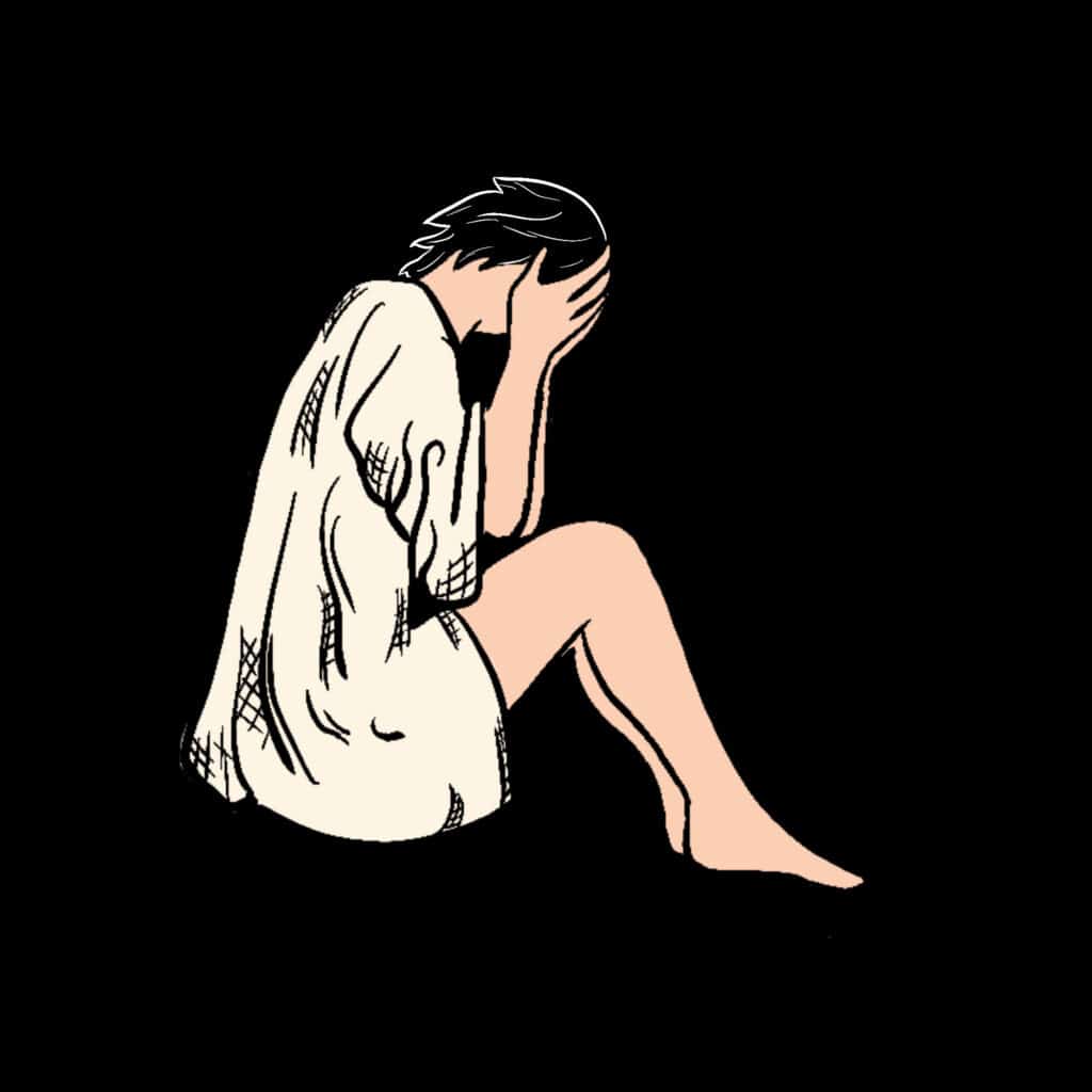 Tarotkarte "Neun der Schwerter": die Figur selbst Tarotkarte "Neun der Schwerter": die Figur selbst