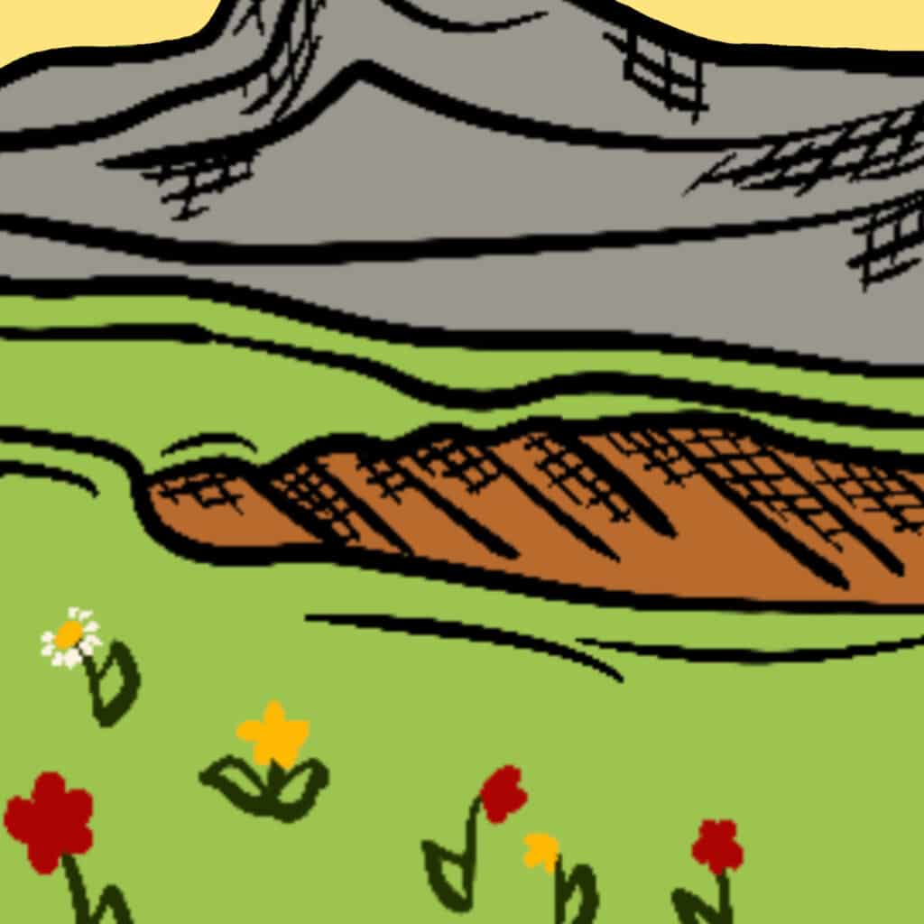 Tarotkarte "Page der Münzen": Ackerland Tarotkarte "Page der Münzen": Ackerland