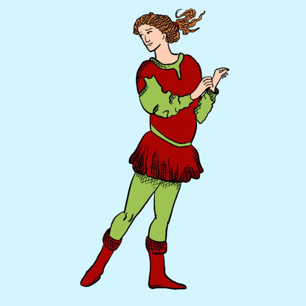 Tarotkarte "Page der Schwerter": Figur selbst Tarotkarte "Page der Schwerter": Figur selbst