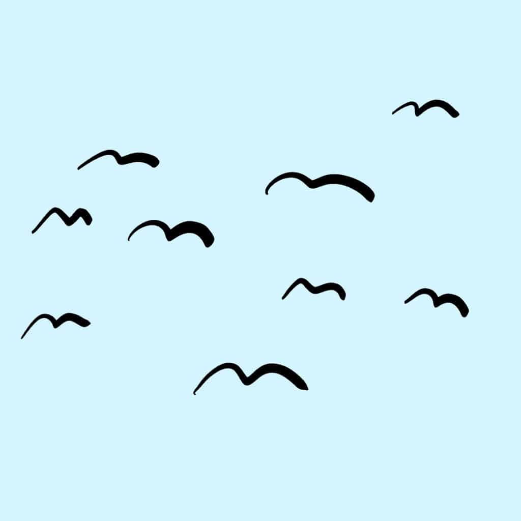 Tarotkarte "Page der Schwerter": Vögel am Himmel Tarotkarte "Page der Schwerter": Vögel am Himmel