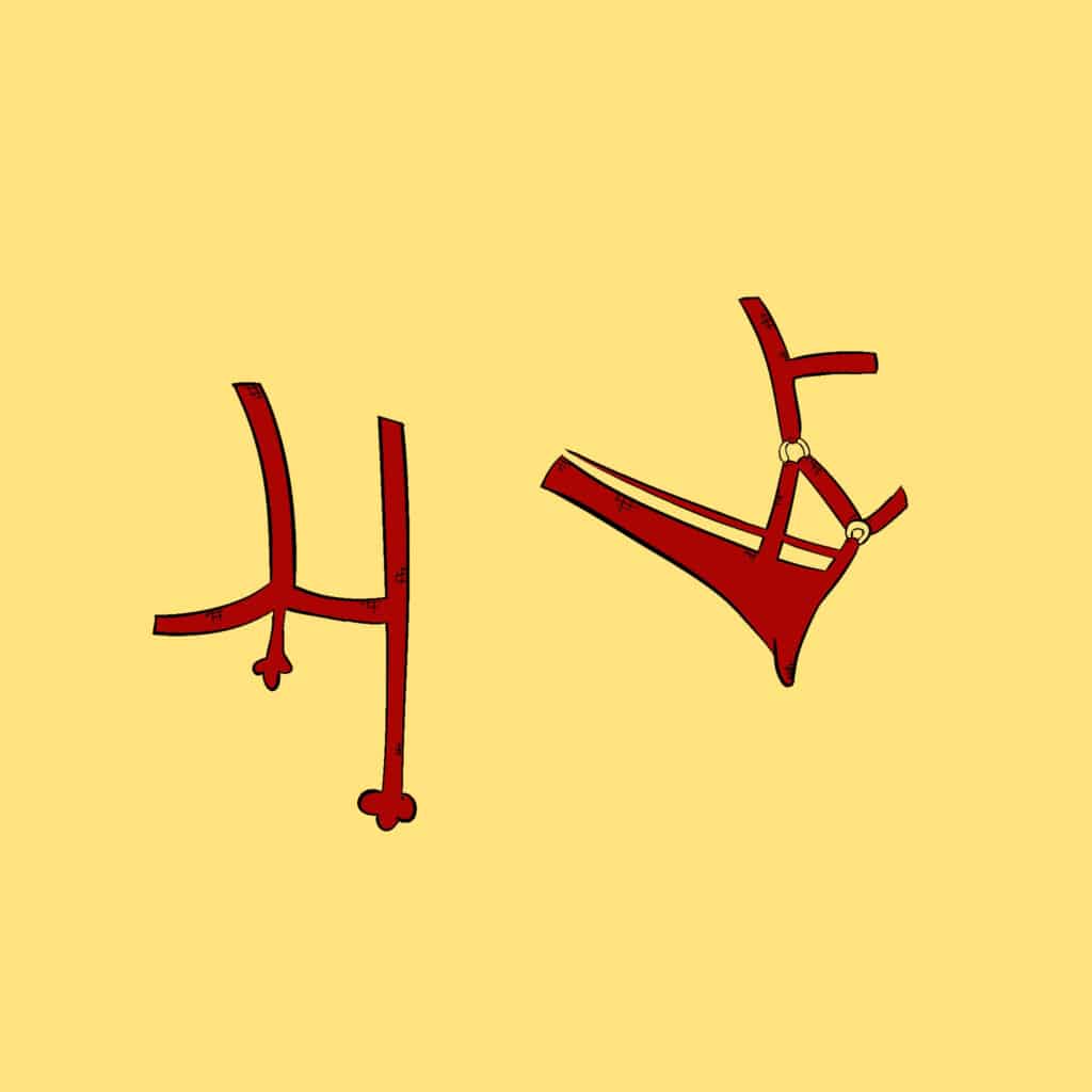 Tarotkarte "Ritter der Münzen": rotes Zaumzeug Tarotkarte "Ritter der Münzen": rotes Zaumzeug