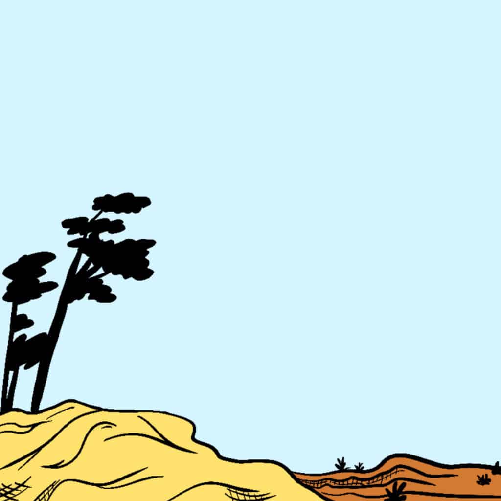 Tarotkarte "Der Ritter der Schwerter": sandige Erde Tarotkarte "Der Ritter der Schwerter": sandige Erde