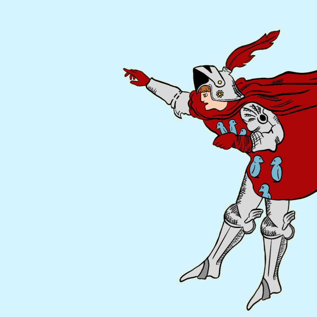 Tarotkarte "Der Ritter der Schwerter": die Figur selbst Tarotkarte "Der Ritter der Schwerter": die Figur selbst