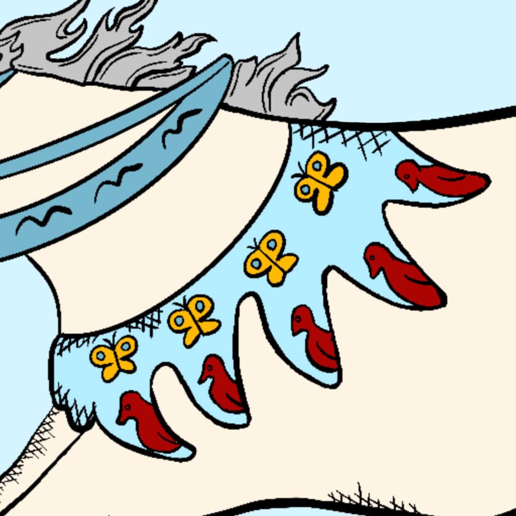 Tarotkarte "Der Ritter der Schwerter": hĂĽbsch verziertes Vorderzeug Tarotkarte "Der Ritter der Schwerter": hĂĽbsch verziertes Vorderzeug