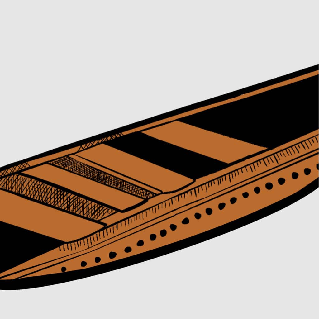 Tarotkarte "Sechs der Schwerter": Fährboot