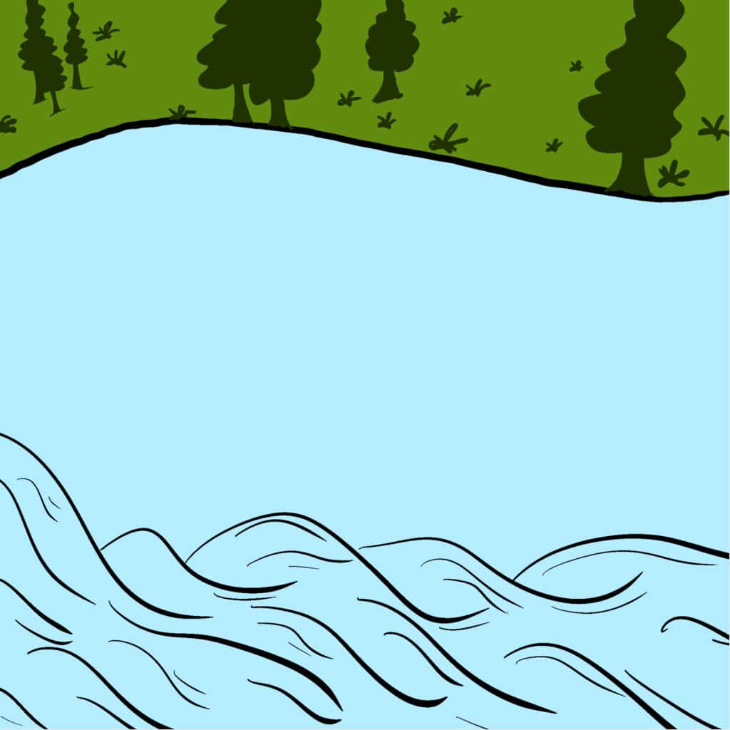 Tarotkarte "Sechs der Schwerter": ruhiges und belebtes Wasser