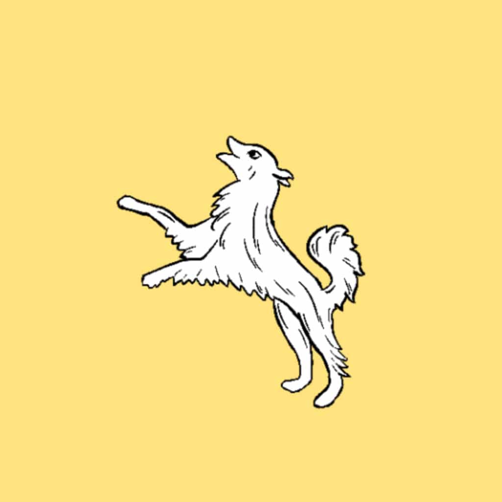 Tarotkarte "Der Narr": weißer Hund