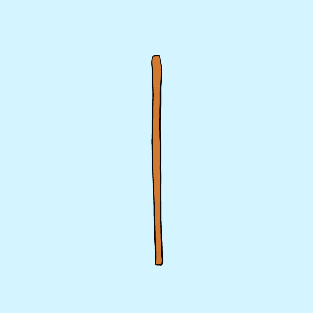 Tarotkarte "Zehn der Münzen": der Stab Tarotkarte "Zehn der Münzen": der Stab