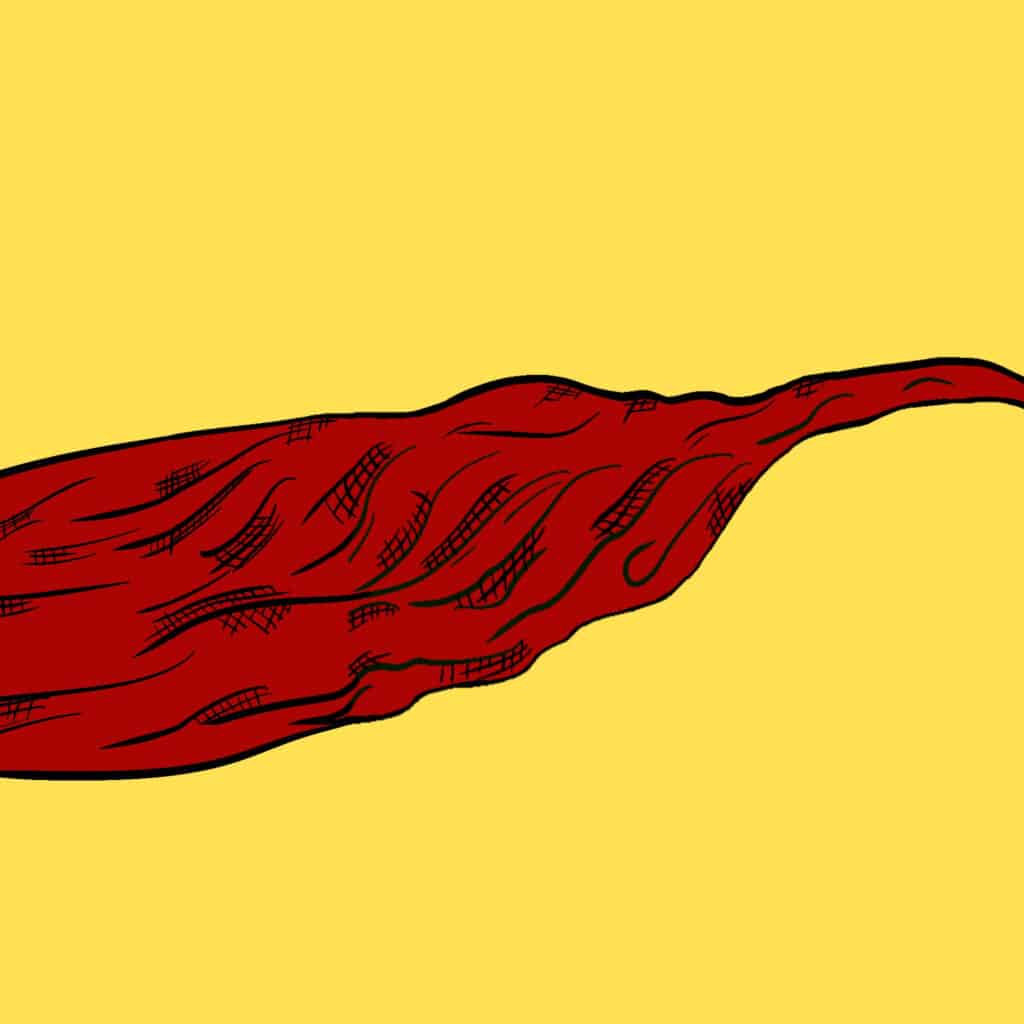 Tarotkarte "Zehn der Schwerter": rotes Tuch Tarotkarte "Zehn der Schwerter": rotes Tuch