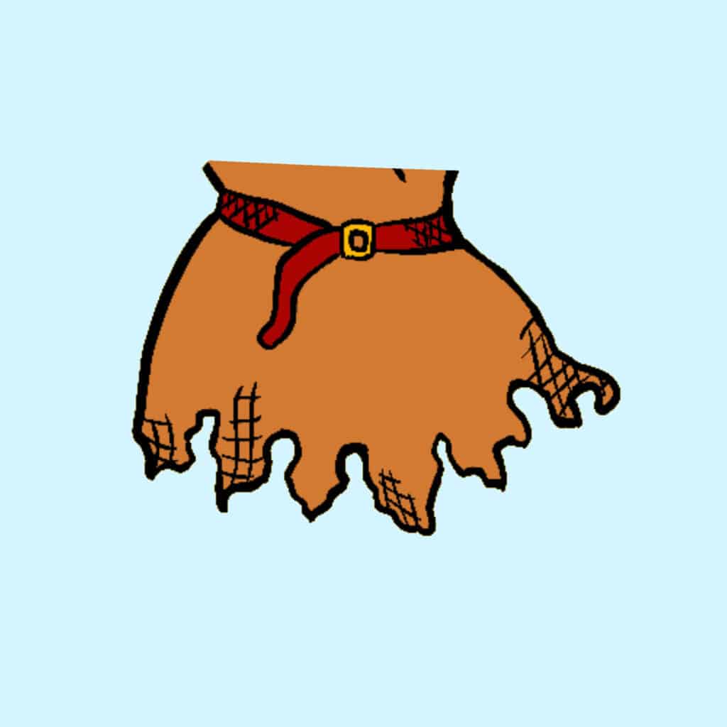 Tarotkarte "Zwei der Münzen": ausgefranster Rock Tarotkarte "Zwei der Münzen": ausgefranster Rock